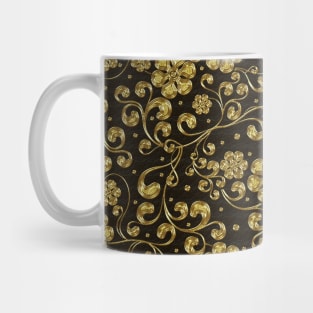 Gold Floral Pattern Mug